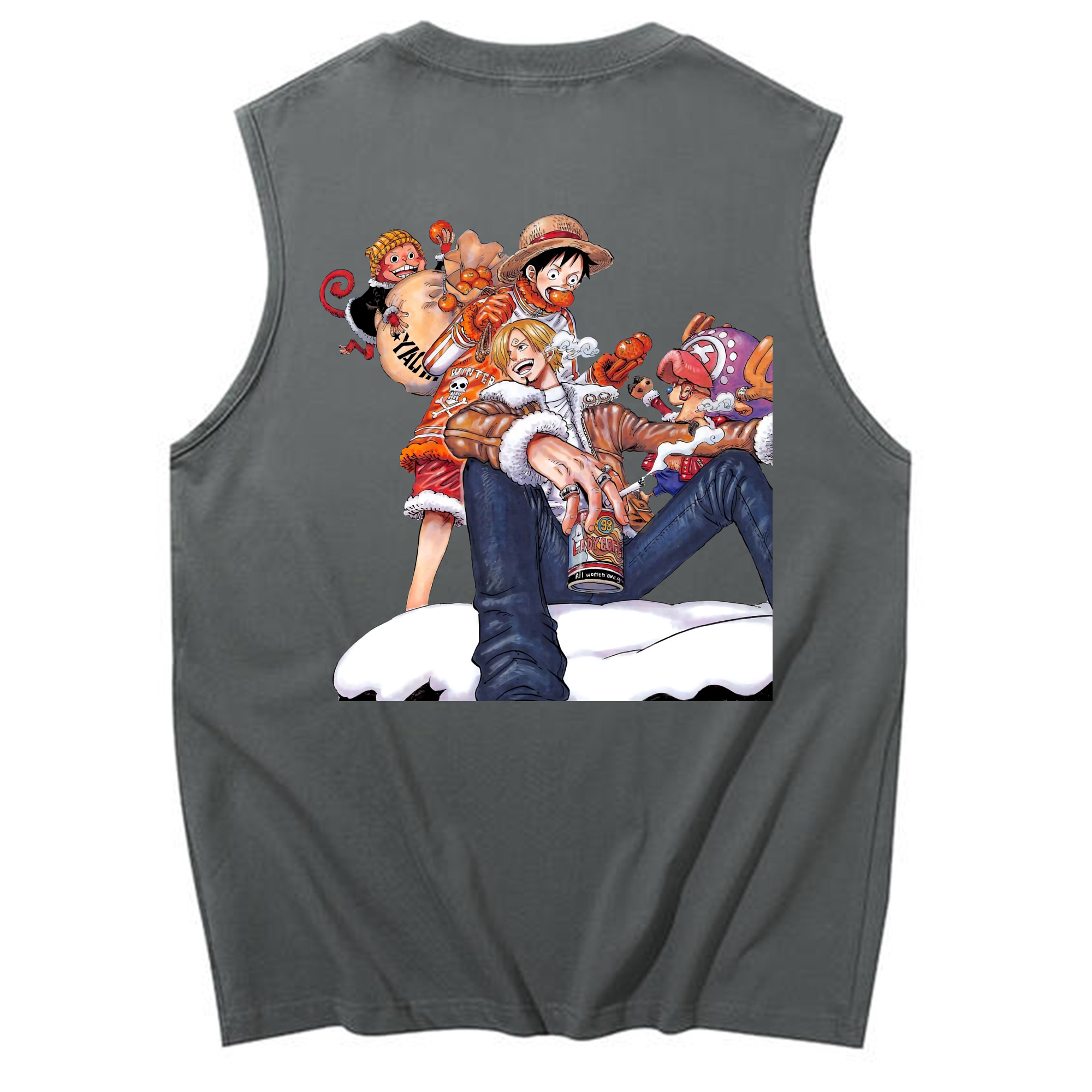 （画像用） ワンピース サンジ ONE PIECE Sanji コットン100％タンクトップ（背面プリント）
